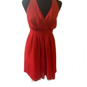 Elegant peach halter dress